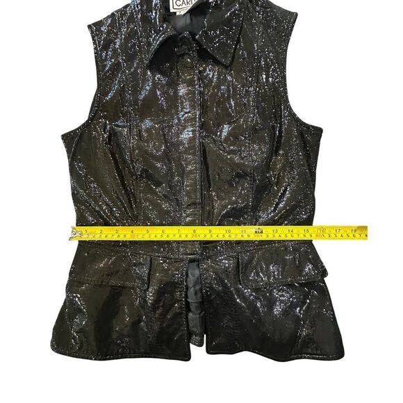 VTG Carlisle Women’s Size 6 100% Genuine Shiny Leather Collared Whimsigoth Vest - Picture 16 of 16